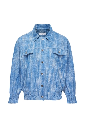 KENZIE KLAMBIE elasticated-hem denim jacket - Blue