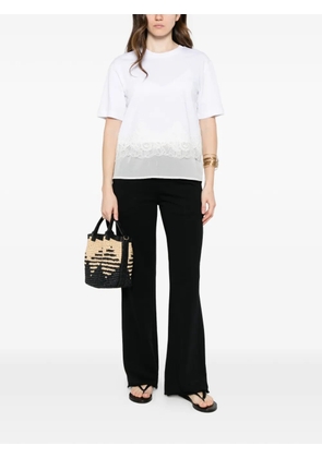 Margittes lace-trim T-shirt - White