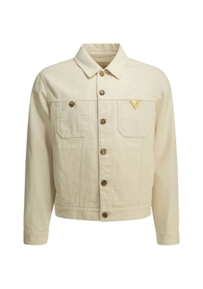 Valentino Garavani logo-detail denim jacket - Neutrals