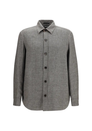 Zegna textured long-sleeve overshirt - Grey