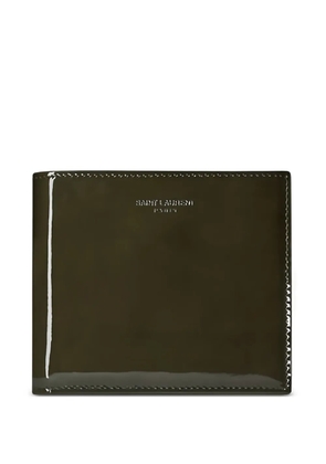 Saint Laurent Paris East/West patent-leather wallet - Green
