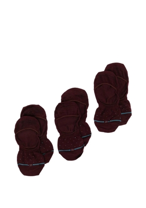 Zegna intarsia-knitted invisible socks - Red