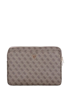 GUESS USA monogram-print laptop sleeve - Neutrals