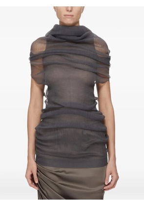 Rick Owens draped semi-sheer blouse - Grey