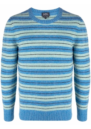 A.P.C. horizontal-knit jumper - Blue