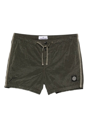 Stone Island logo-patch swim shorts - Green