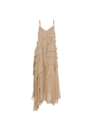 Antonelli ruffled silk maxi dress - Neutrals