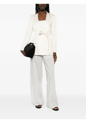 MONOCHROME belted satin-finish jacket - Neutrals