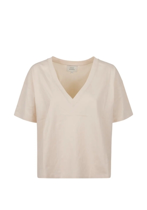 Loulou V-neck short-sleeve T-shirt - Neutrals