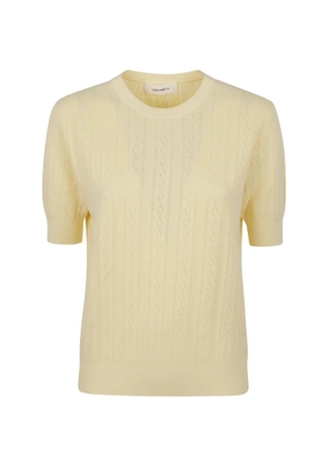 Lisa Yang pointelle-knit short-sleeve top - Yellow