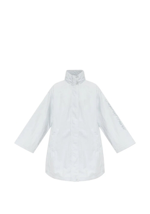 Emporio Armani logo-print high-neck coat - Blue