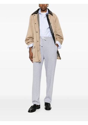 Brunello Cucinelli leather-trim coat - Neutrals