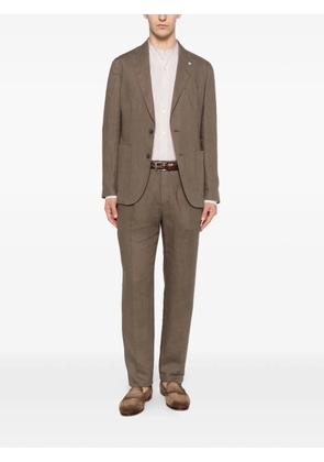 Tagliatore band-collar long-sleeve shirt - Neutrals
