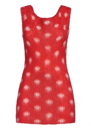 Marni polka-dot intarsia sleeveless jumper - Red