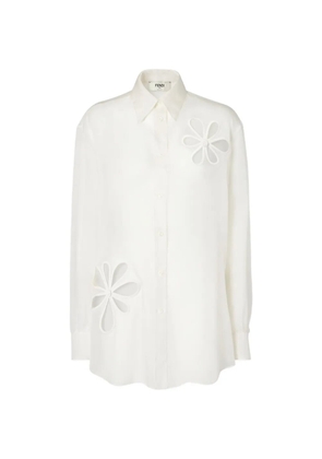 FENDI flower appliqué shirt - White