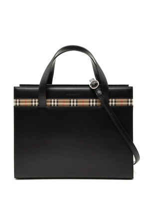 Burberry Pre-Owned 2000-2017 Haymarket Check Canvas Trimmed Leather satchel - Black