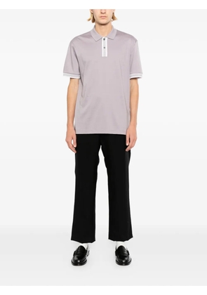 BOSS striped-trim polo shirt - Purple