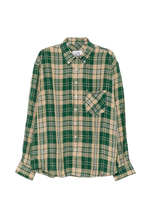 LC23 check-pattern button-down shirt - Green
