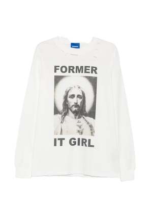 DAGGER distressed graphic-print T-shirt - White