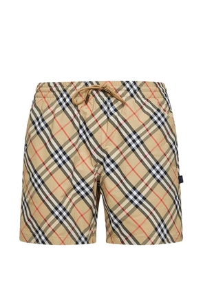 Burberry check-pattern swim shorts - Neutrals