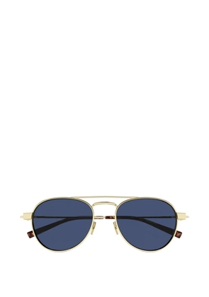 Saint Laurent double-bridge pilot-frame sunglasses - Gold
