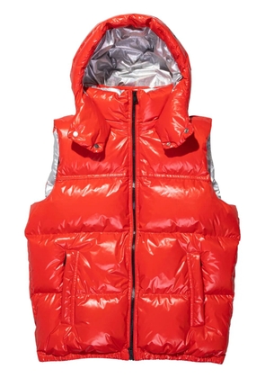 Purple Brand logo-print hooded padded gilet - Red