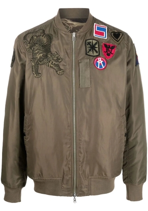 Maharishi patch-detail reversible bomber jacket - Green