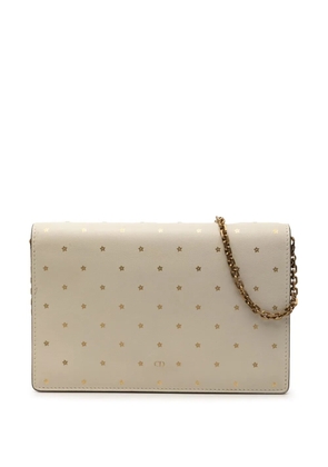 Christian Dior Pre-Owned 2017 Stars Printed Calfskin Wallet on Chain crossbody bag - Neutrals