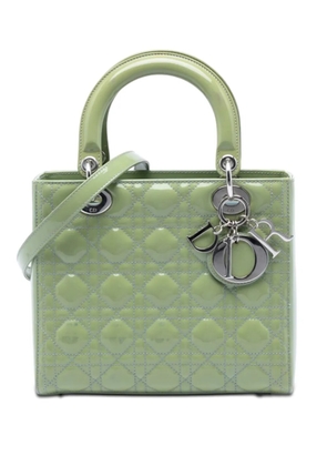 Christian Dior Pre-Owned 2015 Medium Patent Cannage Lady Dior satchel - Green