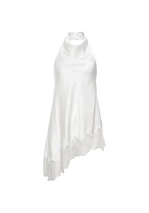 KENZIE KLAMBIE lace-trim halterneck top - White