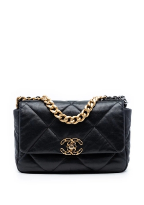 CHANEL Pre-Owned 2020 Medium Lambskin 19 Flap satchel - Black