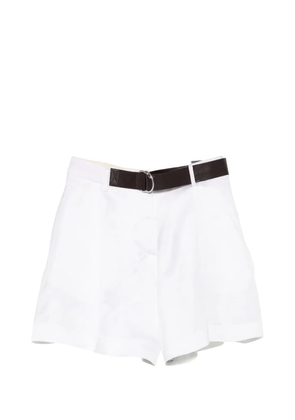 Semicouture Janessa belted pleated shorts - White