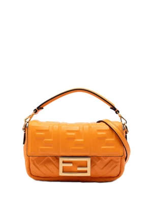 Fendi Pre-Owned 2010-2026 Mini Zucca Embossed Leather Baguette satchel - Orange