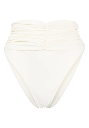 Magda Butrym high-waisted ruched bikini bottoms - Neutrals