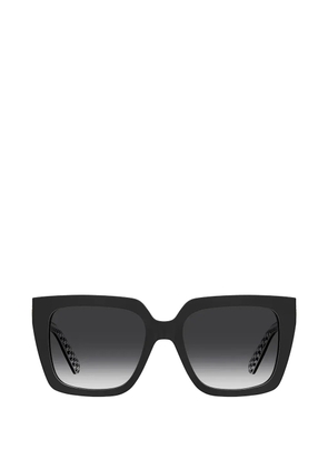 Love Moschino houndstooth-print square-frame sunglasses - Black
