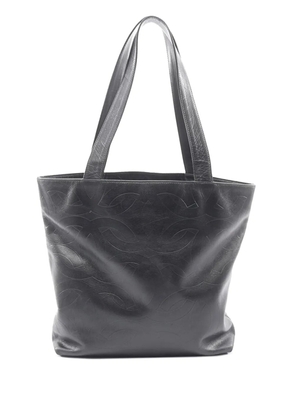 CHANEL Pre-Owned 2000-2002 CC Embossed Leather tote bag - Black
