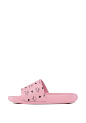 MCM monogram-print slides - Pink