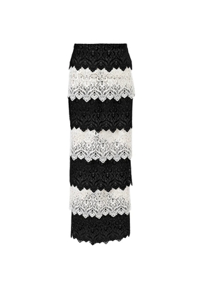 Carolina Herrera lace trim pencil skirt - Black