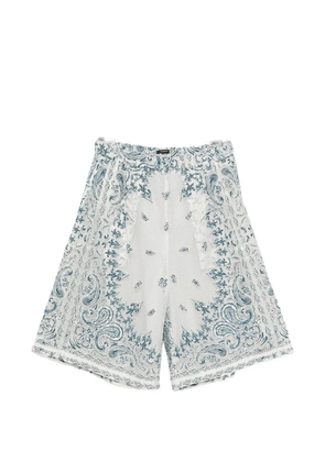 Taakk paisley-print shorts - White