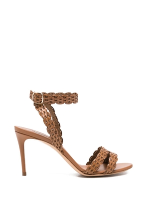 Casadei Julia Avenida woven-strap ankle-buckle sandals - Brown