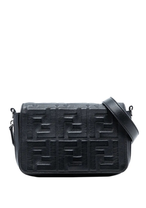 Fendi Pre-Owned 2010-2026 Mini Zucca Embossed Nappa Expandable Flap crossbody bag - Black