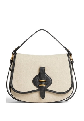 Coccinelle medium Mavery leather-trim canvas tote bag - Neutrals