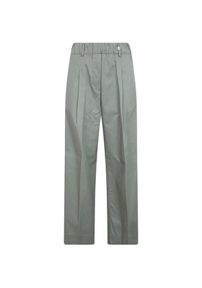 Myths pleated elasticated-waistband trousers - Green