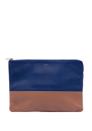 Celine Pre-Owned 2015 Bicolor Lambskin Solo clutch bag - Blue