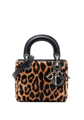 Christian Dior Pre-Owned 2014 Mini Pony Hair Leopard Print Lady Dior satchel - Brown