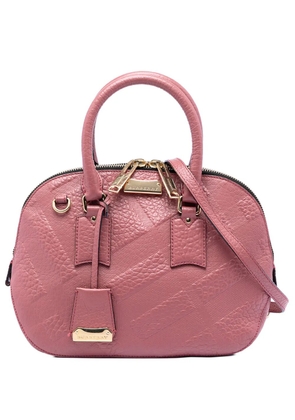 Burberry Pre-Owned 2000-2017 Small Heritage Grain Check Embossed Orchard Bowling Bag satchel - Pink