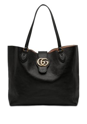 Gucci Pre-Owned 2016-2026 Medium Leather Double G Dahlia tote bag - Black
