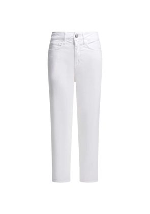 Shaft Jeans Arch logo-plaque cropped jeans - White