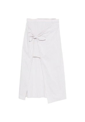 Isabelle Blanche striped knot-detail skirt - Neutrals