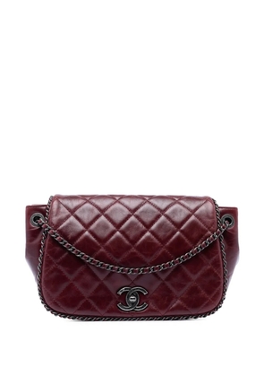 CHANEL Pre-Owned 2015-2016 Small Quilted Calfskin CC Enchained Accordion Flap crossbody bag - Red